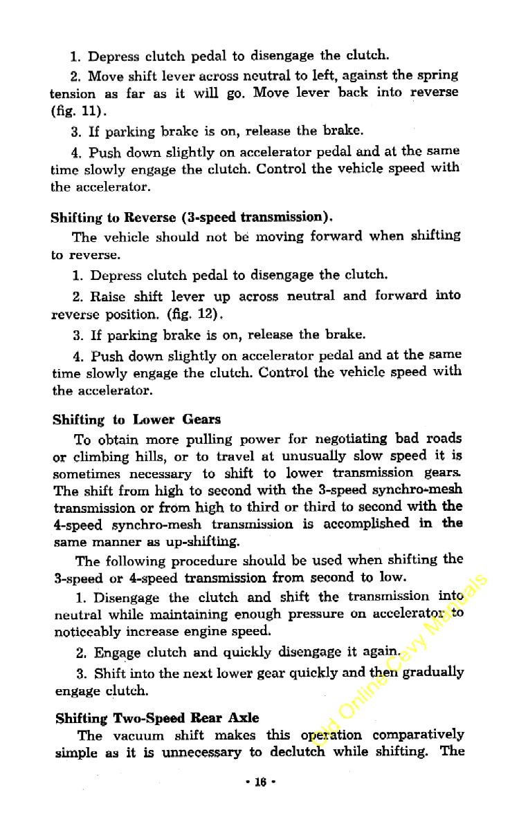 1953 Chevrolet Trucks Operators Manual Page 68